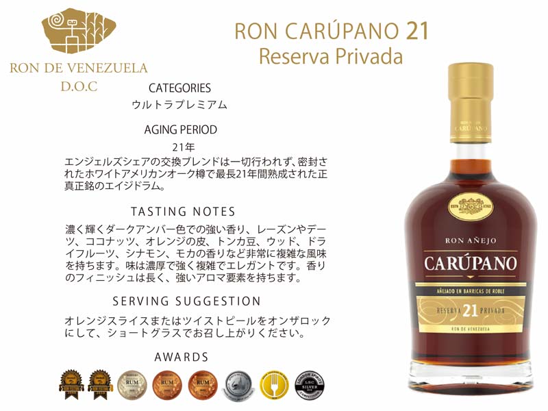 ロン・アネホ・カルバノ プレミアム21年ベネズエラ・ラム スピリッツ 750ml